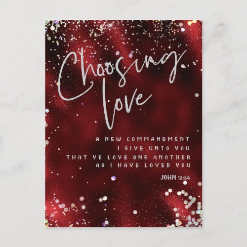 Choosing Love with KJV Bible Verse Postcard