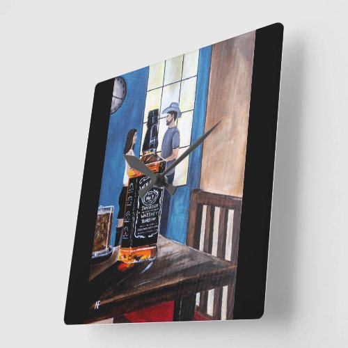 Choosing Texas Painting by Alfred Fox Square Wall Clock