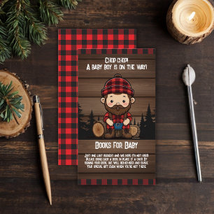 Chop Chop! Rustic Lumberjack Flannel Baby Shower Enclosure Card
