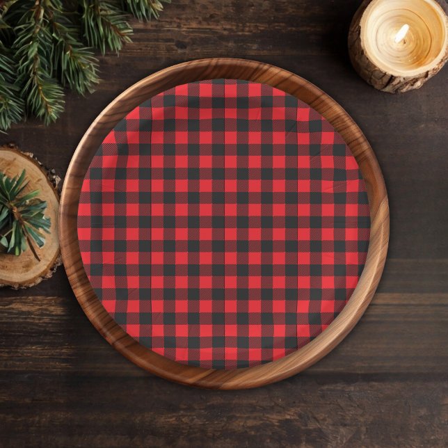 Chop Chop! Rustic Lumberjack Flannel Baby Shower Paper Plates (Creator Uploaded)