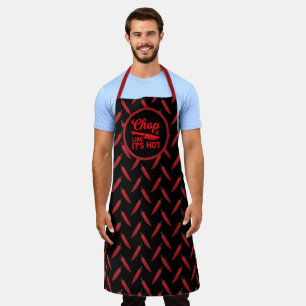 Chop It Like Its Hot Red Chili Pepper Funny Chef's Apron