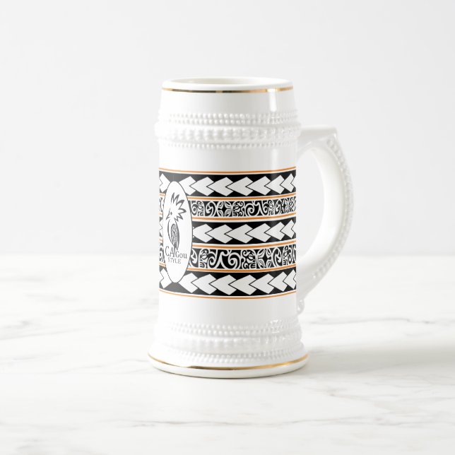 Chope à bière Tribal Ethnic Bande Orange Beer Stein (Front Right)