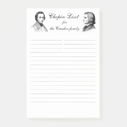 Chopin Liszt shopping list personalized Post_it Notes