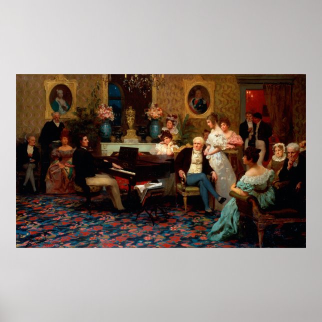 Chopin Playing the Piano Poster (Front)