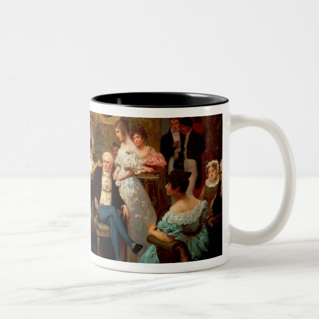Chopin Playing the Piano Two-Tone Coffee Mug (Right)
