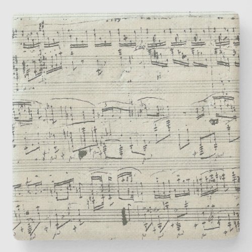 Chopin Polonaise Music Manuscript for Piano Stone Coaster