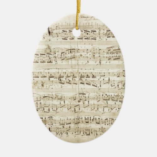 Chopin Sheet Music Ceramic Ornament