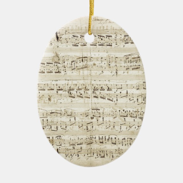 Chopin Sheet Music Ceramic Ornament (Front)