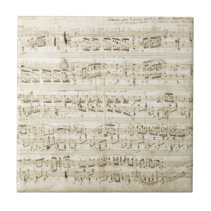Chopin Sheet Music Ceramic Tile