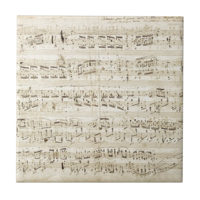 Chopin Sheet Music Ceramic Tile (Front)