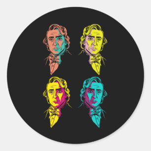 Chopin Vintage Style Classic Round Sticker