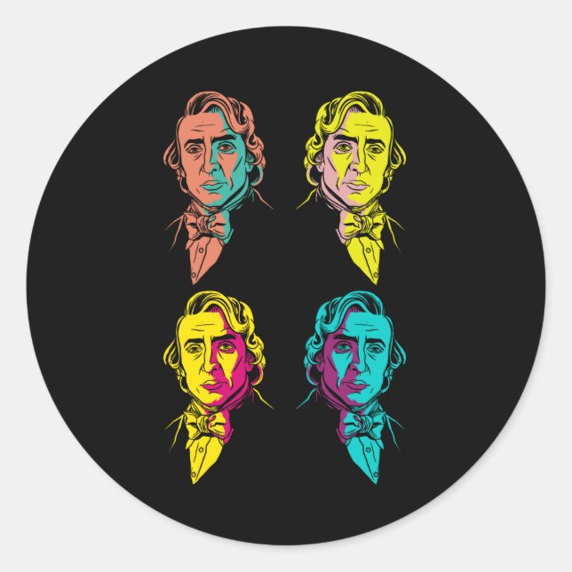 Chopin Vintage Style Classic Round Sticker (Front)