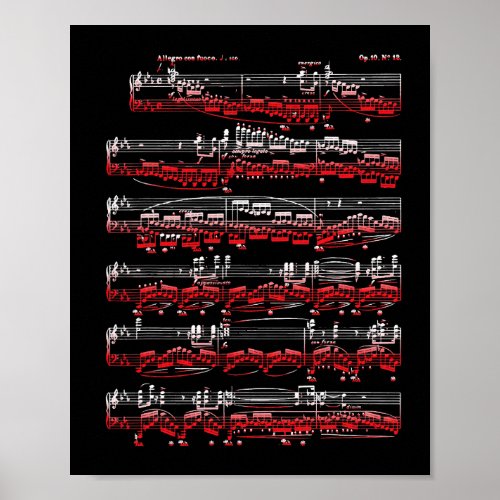 Chopins revolutionary etude piano pianist poster