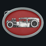 Chopped Hot Rod/Rat Rod Silouette Belt Buckle<br><div class="desc">Design based on a Johnny Crash photo. This Black,  White and Red Hot Rod/Rat Rod will not only help keep those jeans up,  but also do it with style! :)></div>