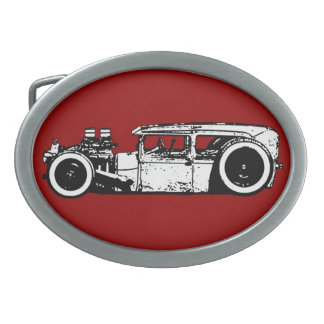 Chopped Hot Rod/Rat Rod Silouette Belt Buckle