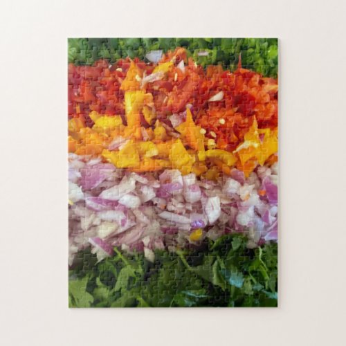 Chopped Peppers Cilantro Onions Food Jigsaw Puzzle