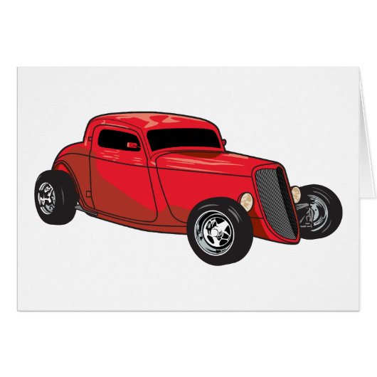 Chopped Red Street Rod Cards (Front Horizontal)