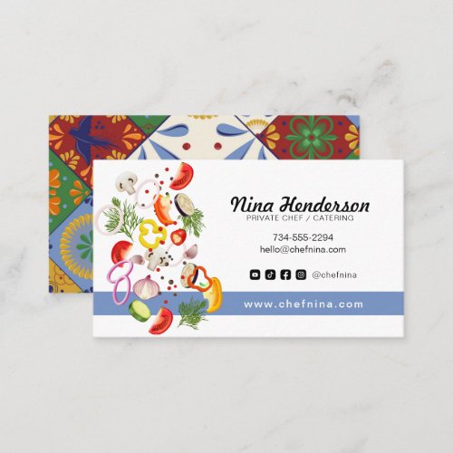Chopped Vegetable Private Chef Catering Restaurant Business Card