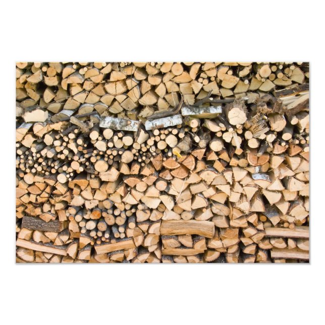 Chopped wood on a pile photo print (Front)