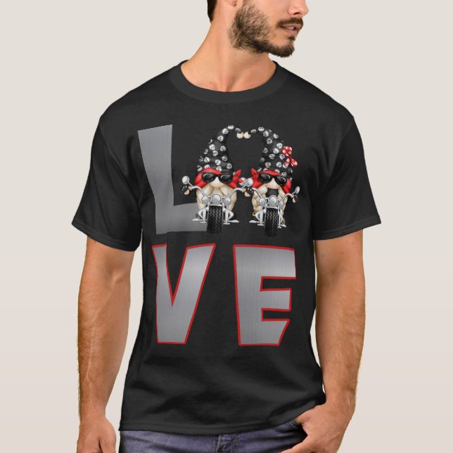 Chopper Biker Gnomes Love Riding Motorcycle - Skul T-Shirt (Front)