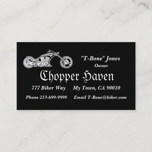 Customizable Chopper Business Card