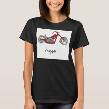 Chopper. Cool Hip Red Motorcycle Biker Toddler Tee by alexandasher at Zazzle