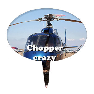 Chopper crazy: blue helicopter cake topper