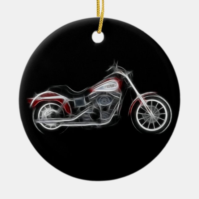 Chopper Hog Heavyweight Motorcycle Ceramic Ornament (Front)