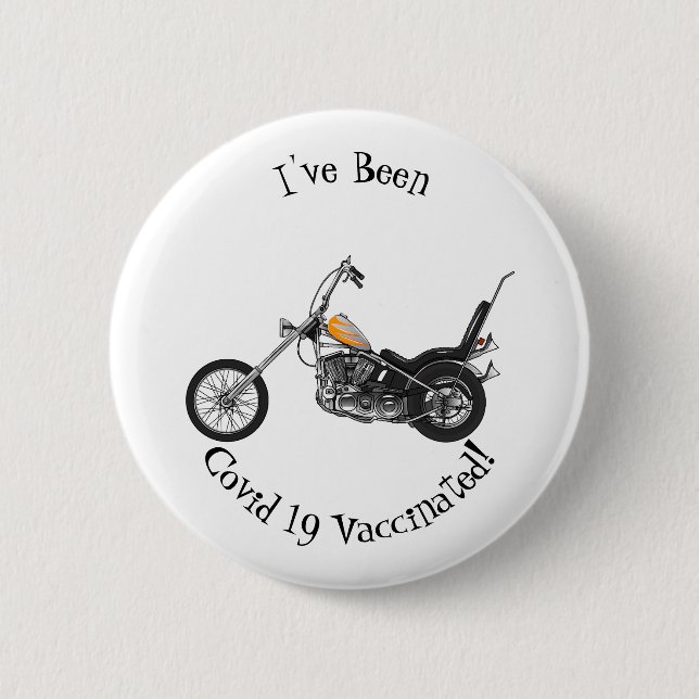 Chopper Motorcycle 1950 cartoon illustration Button (Front)