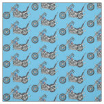 Chopper Motorcycle 1950 cartoon illustration Fabric