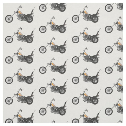 Chopper Motorcycle 1950 cartoon illustration Fabric