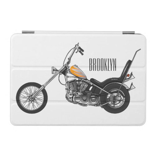 Chopper Motorcycle 1950 cartoon illustration iPad Mini Cover