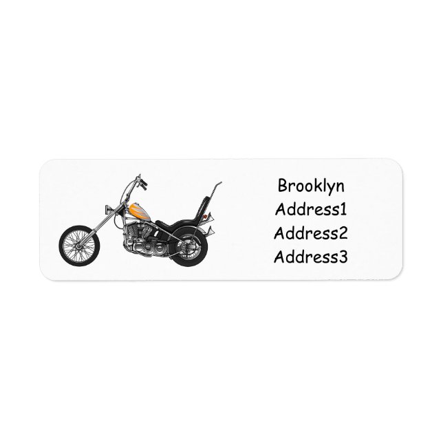 Chopper Motorcycle 1950 cartoon illustration Label (Front)