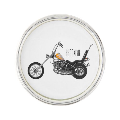 Chopper Motorcycle 1950 cartoon illustration Lapel Pin