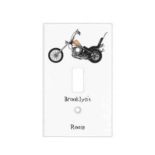 Chopper Motorcycle 1950 cartoon illustration Light Switch Cover