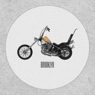 Chopper Motorcycle 1950 cartoon illustration Patch