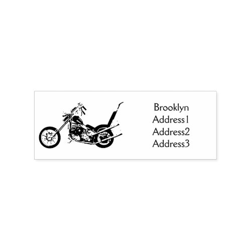 Chopper Motorcycle 1950 cartoon illustration Rubber Stamp