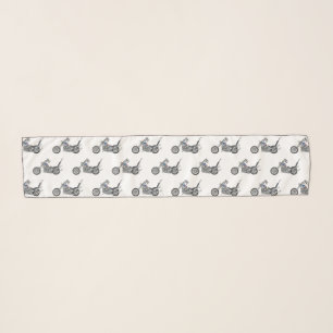 Chopper Motorcycle 1950 cartoon illustration Scarf