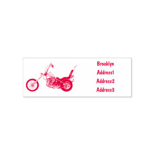 Chopper Motorcycle 1950 cartoon illustration Self-inking Stamp