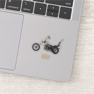 Chopper Motorcycle 1950 cartoon illustration Sticker