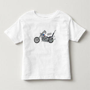 Chopper Motorcycle 1950 cartoon illustration Toddler T-shirt