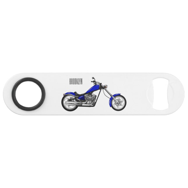Chopper motorcycle cartoon illustration bar key (Front (Horizontal))