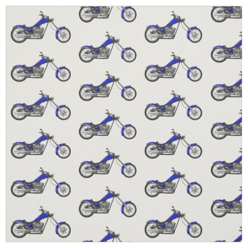 Chopper motorcycle cartoon illustration fabric