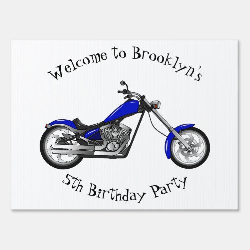 Chopper motorcycle cartoon illustration sign