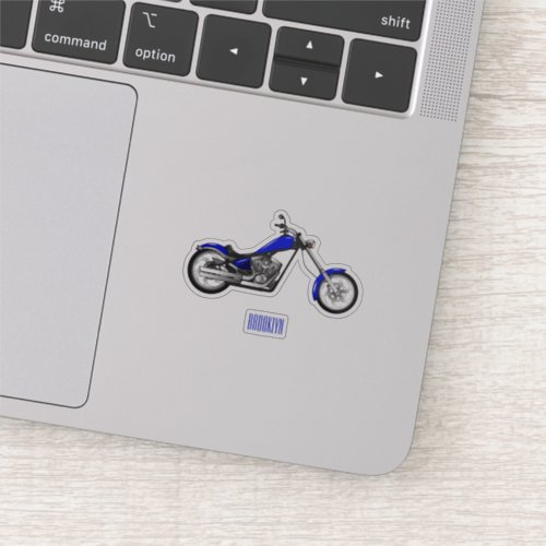 Chopper motorcycle cartoon illustration sticker