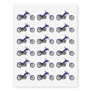 Chopper motorcycle cartoon illustration temporary tattoos