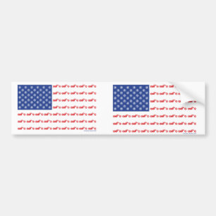 Chopper Motorcycle Patriotic Flag Bumper Sticker