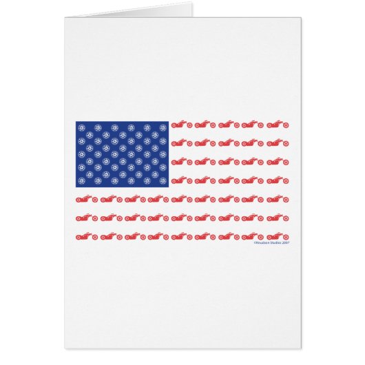 Chopper Motorcycle Patriotic Flag Cards (Front)