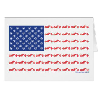 Chopper Motorcycle Patriotic Flag Cards