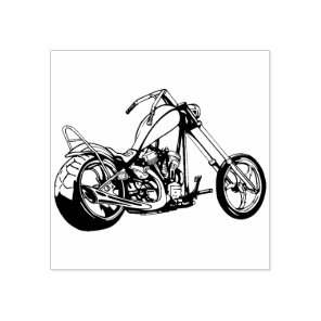 Chopper Motorcycle  Rubber Stamp